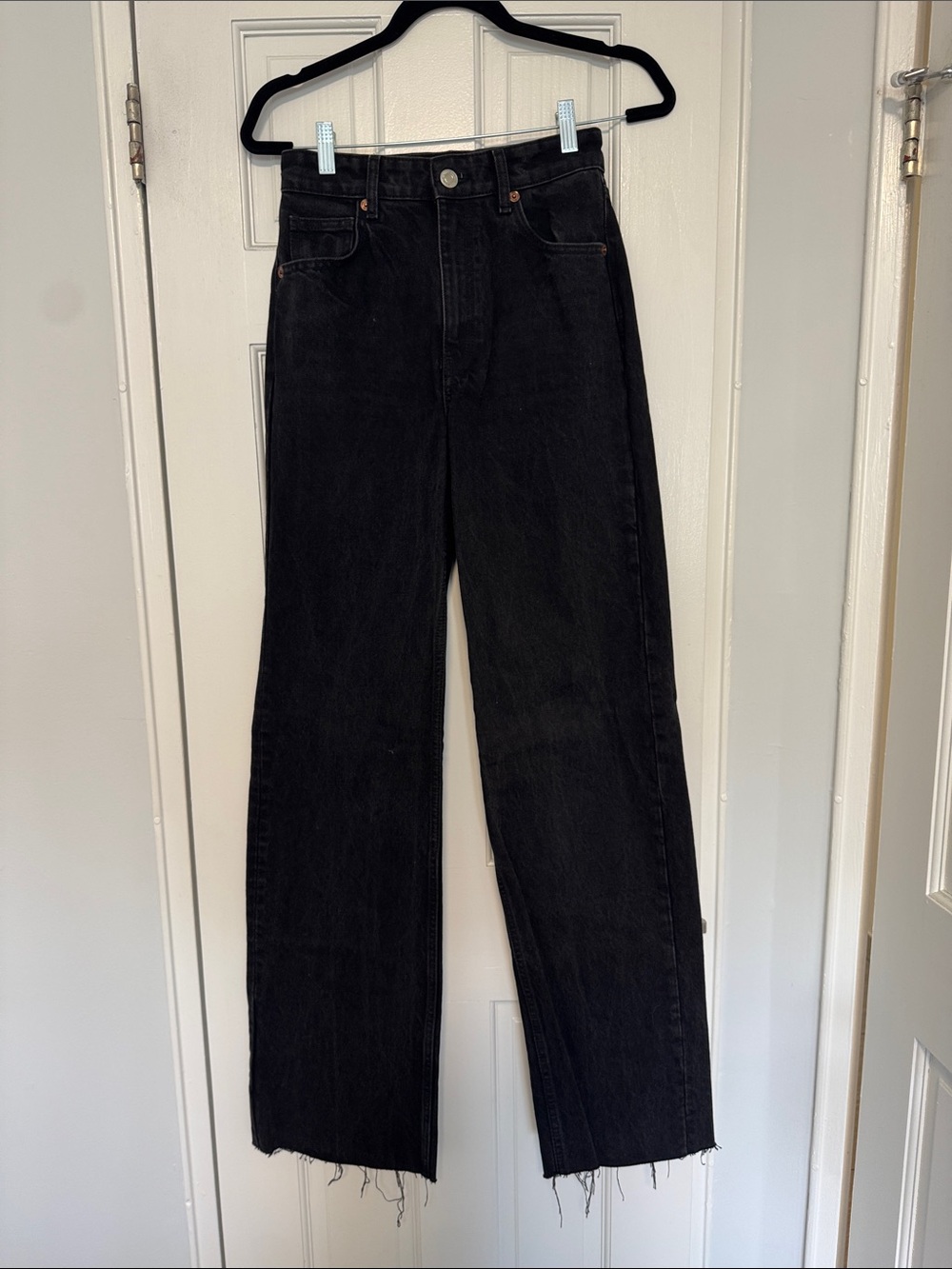 High-Waist Black Straight-Leg Women’s Jeans